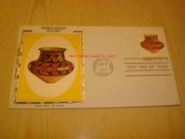 Pueblo Indian Pottery 1977 USA ensipäiväkuori FDC Amerikan intiaani