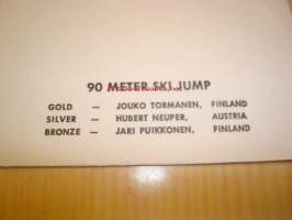 Lake Placid 1980 talviolympialaiset Winter Olympics 90m mäkihyppy USA ensipäiväkuori FDC kultamitali - Jouko Törmänen ja pronssimitali - Jari Puikkonen