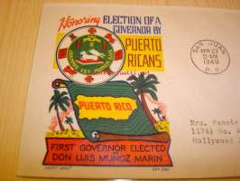 Puerto Rico 1949 USA ensipäiväkuori FDC