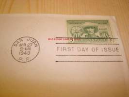 Puerto Rico 1949 USA ensipäiväkuori FDC