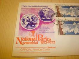 Yellowstone Old Faithful 1972 USA ensipäiväkuori FDC neljällä postimerkillä