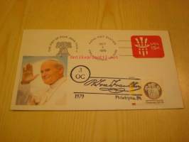 Paavi John Paul II 1979 USA ensipäiväkuori FDC tätä kuorta tehty vain 5 numeroitua kappaletta ja tämä on numero: 2