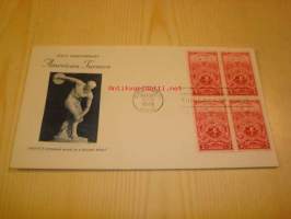 American Turners Society 1848-1948 USA ensipäiväkuori FDC neljällä postimerkillä