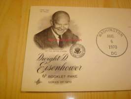 Dwight D. Eisenhower 1970 USA ensipäiväkuori FDC viidellä postimerkillä