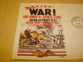 WWII 2. maailmansota Pearl Harbor 1991 USA ensipäiväkuori FDC