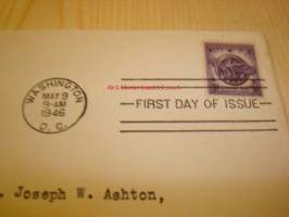WWII 2. maailmansodan veteraanit 9.5.1946 USA ensipäiväkuori FDC