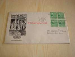 Presidentti George Washington 1938 USA ensipäiväkuori FDC neljällä postimerkillä