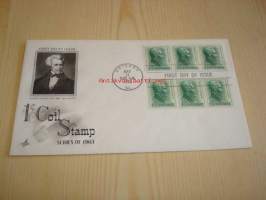 Presidentti Andrew Jackson 1963 USA ensipäiväkuori FDC kuudella postimerkillä