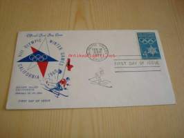 Squaw Valley California talviolympialaiset 1960 USA ensipäiväkuori FDC minulla on myös muita useita eri olympialaisten ensipäiväkuoria