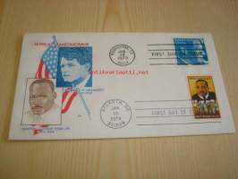 Martin Luther King Jr. ja Robert F. Kennedy 1979 USA ensipäiväkuori FDC molempien postimerkillä