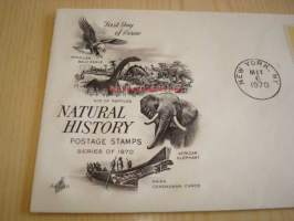 African Elephant Herd Natural History 1970 USA ensipäiväkuori FDC
