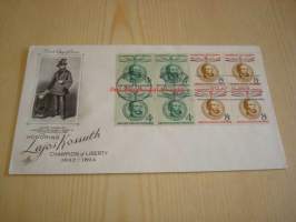 Lajos Kossuth Champion of Liberty 1958 USA ensipäiväkuori FDC kahdeksalla postimerkillä