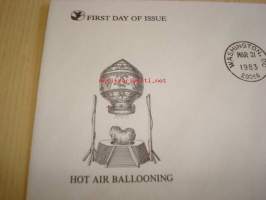 Kuumailmapallo Hot Air Ballooning 1983 USA ensipäiväkuori FDC