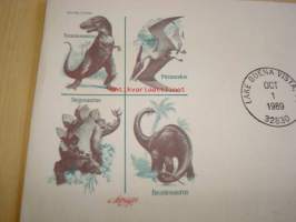 Dinosaurukset 1989 USA ensipäiväkuori FDC