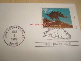 Dinosaurukset 1989 USA ensipäiväkuori FDC