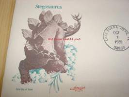 Stegosaurus dinosaurus 1989 USA ensipäiväkuori FDC