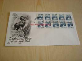 Bighorned Sheep 1982 USA ensipäiväkuori FDC kymmenellä postimerkillä