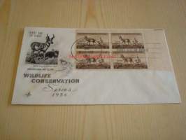 Pronghorn Antelope Wildlife Conservation 1956 USA ensipäiväkuori FDC neljällä postimerkillä