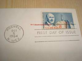 Dr. Robert Hutchings Goddard 1964 USA ensipäiväkuori FDC Father of Rocketry