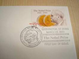 Alfred Nobel 2001 The Nobel Price 100th Anniversary USA ensipäiväkuori FDC Nobelinpalkinnon 100-vuotiskuori