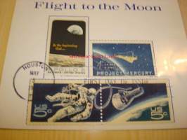 Apollo 8 Flight to the Moon 1969 USA maxi-ensipäiväkortti FDC neljällä erilaisella postimerkillä