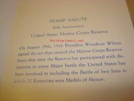 U.S. Marine Corps 1966 USA maxi-ensipäiväkortti FDC neljällä erilaisella postimerkillä mm. vuoden 1945 Iwo Jima postimerkki
