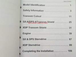 Volvo Penta Installation Sterndrive Gasoline Engines - bensiini käyttöisen sisäperämoottorin asennus, katso tarkemmat mallien merkinnät kuvasta.