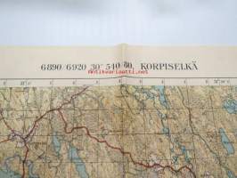 6890/6920 30 540/80 Korpiselkä -kartta vuodelta 1935