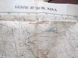 Niva (Laatokan pohjukka) 6830/40 30 510/20 -kartta vuodelta 1928