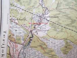 Wiipurin lääni II: X. Valkeasaari (Lempaala, Parkolovo, Lesnoi) -kartta vuodelta 1922, leimattu &quot;Salainen&quot;