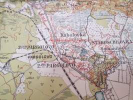 Wiipurin lääni II: X. Valkeasaari (Lempaala, Parkolovo, Lesnoi) -kartta vuodelta 1922, leimattu &quot;Salainen&quot;