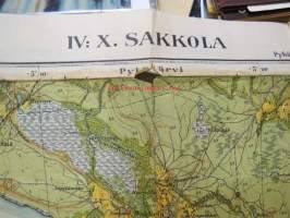 Wiipurin lääni IV: X. Sakkola -kartta vuodelta 1929