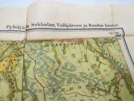 Wiipurin lääni IV: X. Sakkola -kartta vuodelta 1929