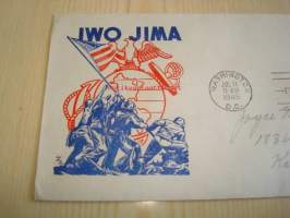 WWII 2. maailmansota U.S. Marine Corps, Iwo Jima valtaus 1945 USA ensipäiväkuori FDC