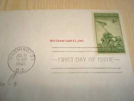 WWII 2. maailmansota U.S. Marine Corps, Iwo Jima valtaus 1945 USA ensipäiväkuori FDC