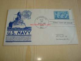 WWII 2. maailmansota U.S. Navy 1945 USA ensipäiväkuori FDC