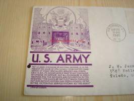 WWII 2. maailmansota U.S. Army 1945 USA ensipäiväkuori FDC