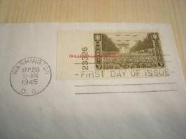 WWII 2. maailmansota U.S. Army 1945 USA ensipäiväkuori FDC