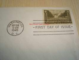 WWII 2. maailmansota U.S. Army 1945 USA ensipäiväkuori FDC