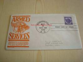 WWII 2. maailmansota Armed Services 9.5.1946 USA ensipäiväkuori FDC 2. maailmansodan veteraanit