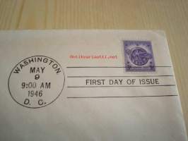 WWII 2. maailmansota Armed Services 9.5.1946 USA ensipäiväkuori FDC 2. maailmansodan veteraanit