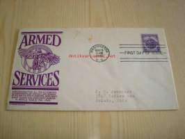WWII 2. maailmansota Armed Services 9.5.1946 USA ensipäiväkuori FDC 2. maailmansodan veteraanit