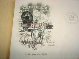 Swedish Pioneer Centennial 1848-1948 USA ensipäiväkuori FDC