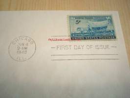 Swedish Pioneer Centennial 1848-1948 USA ensipäiväkuori FDC
