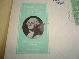 Presidentti George Washington 1938 USA ensipäiväkuori FDC kuudella postimerkillä