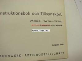 Volkswagen 1300 A - 1300 - 1500 instruktionsbok