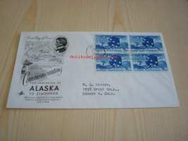 Alaska Juneau 1959 USA ensipäiväkuori FDC neljällä postimerkillä