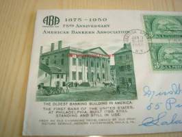 75th Anniversary American Bankers Assosiation 1875-1950 USA ensipäiväkuori FDC neljällä postimerkillä