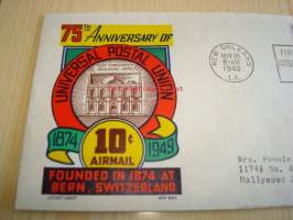 Universal Posta Union 1949 USA ensipäiväkuori FDC