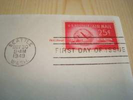 Universal Posta Union 1949 USA ensipäiväkuori FDC